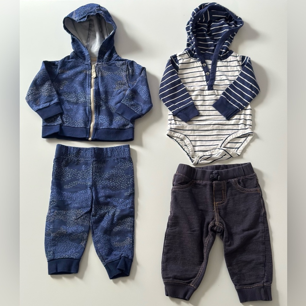 Baby Boy's Blue and Gray Outfit Set 9 months